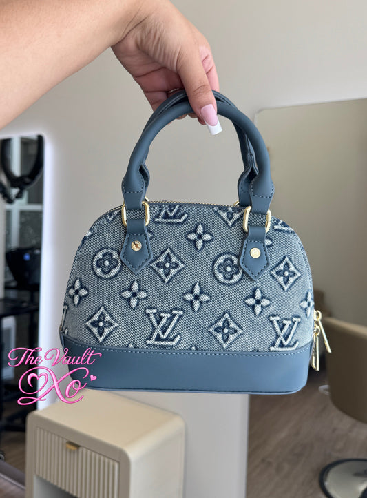 Blue denim handbag